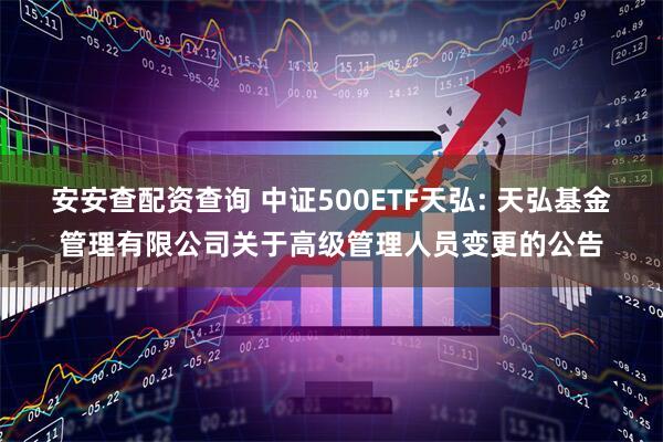 安安查配资查询 中证500ETF天弘: 天弘基金管理有限公司关于高级管理人员变更的公告