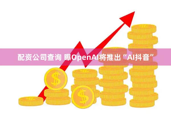 配资公司查询 曝OpenAI将推出“AI抖音”