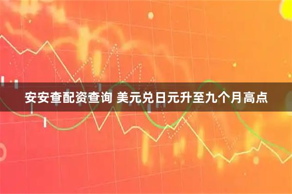 安安查配资查询 美元兑日元升至九个月高点